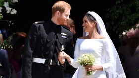 El príncipe Harry y Meghan Markle, el día de su boda el 19 de mayo de 2018.