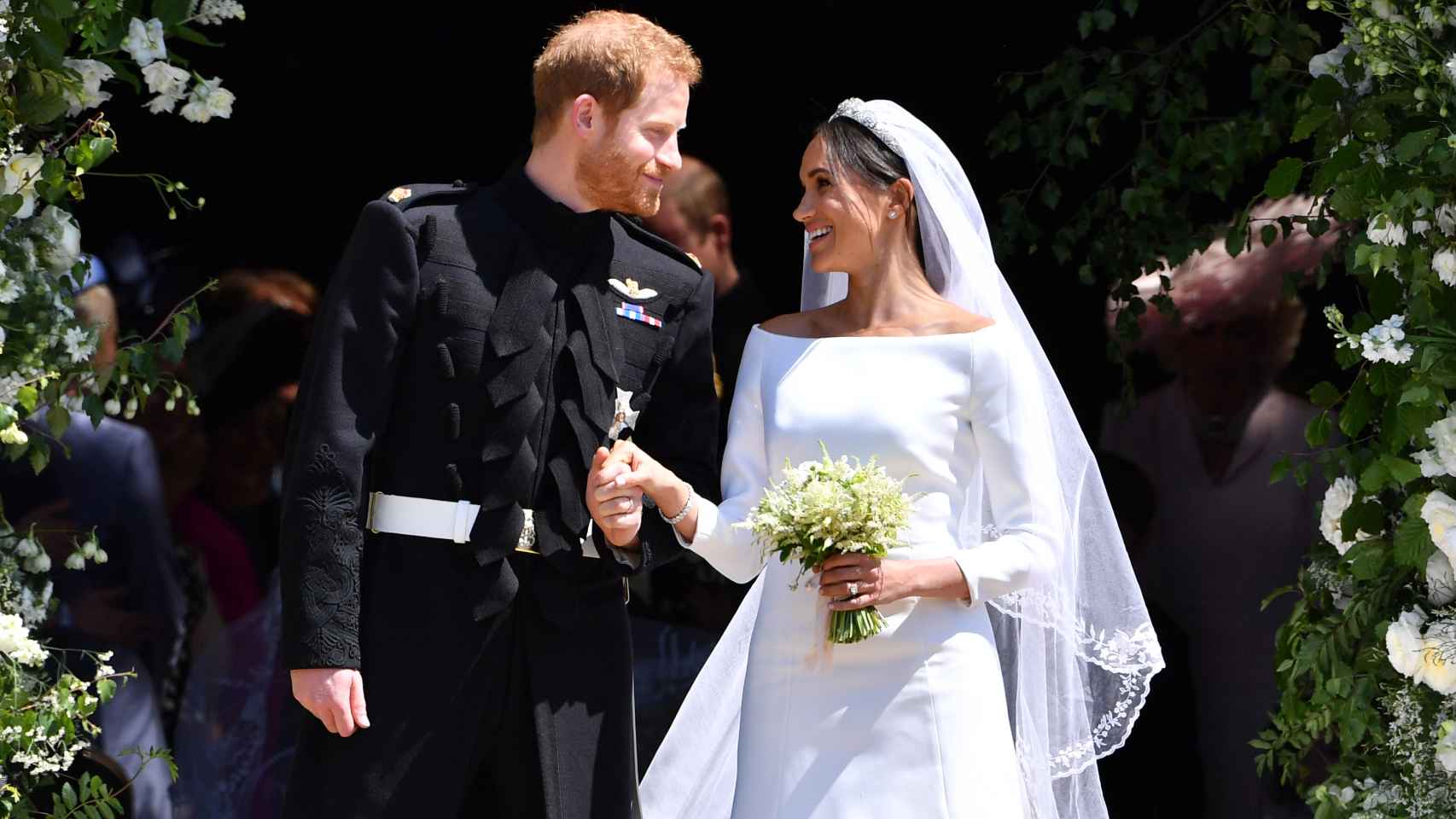 El príncipe Harry y Meghan Markle, el día de su boda el 19 de mayo de 2018.