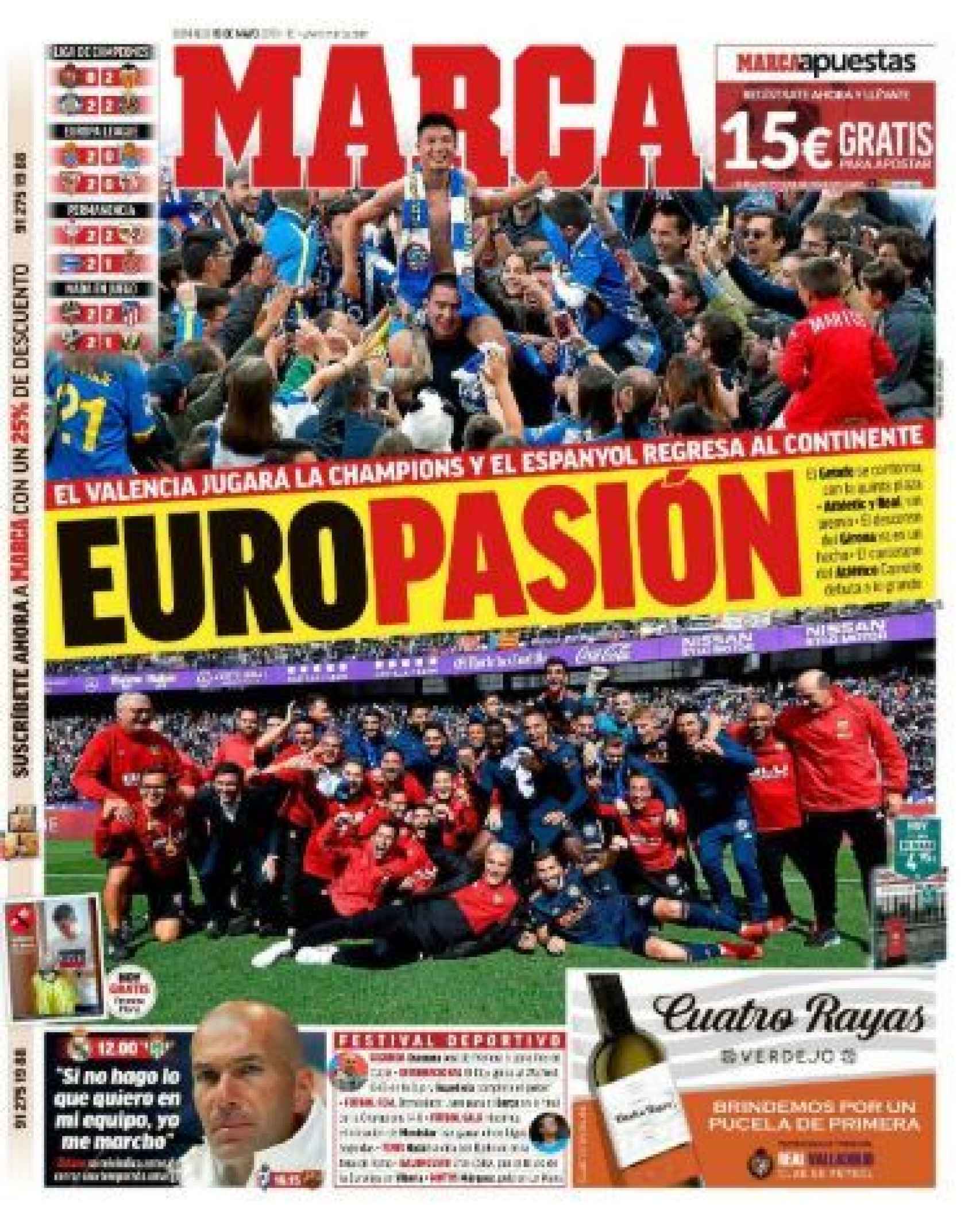 La portada del diario MARCA (18/05/2019)