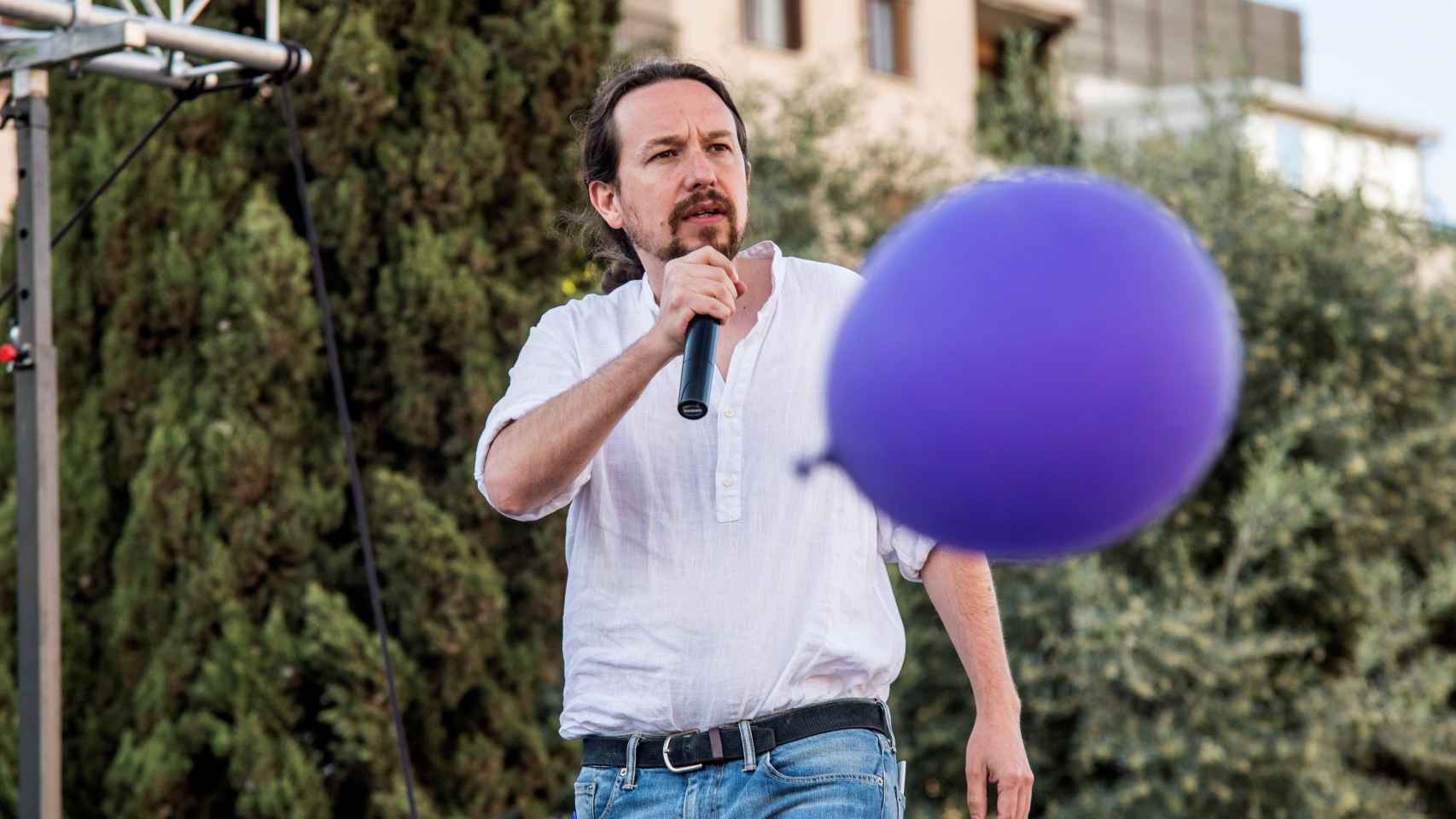 Pablo Iglesias, secretario general de Podemos, de mitin en Palma de Mallorca.
