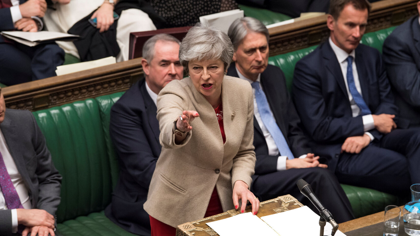 Theresa May en el Parlamento británico.