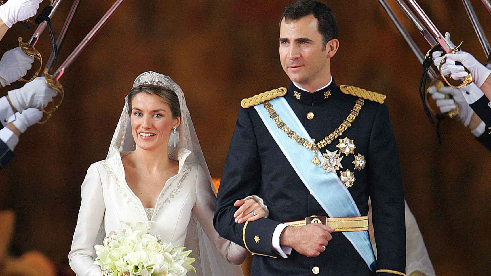 Los reyes de España el día de su boda el 22 de mayo de 2004.
