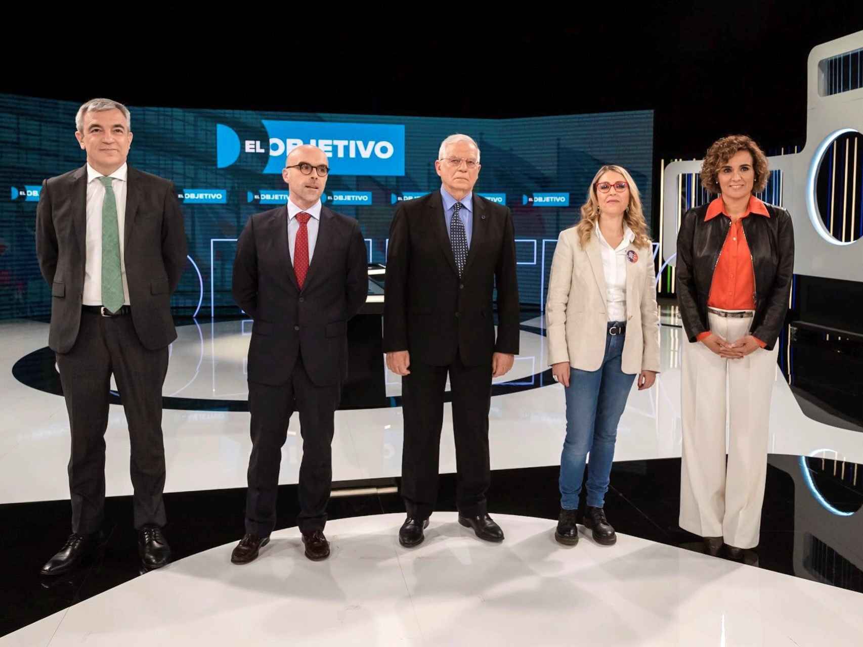 Los candidatos a las elecciones europeas, durante el debate en La Sexta