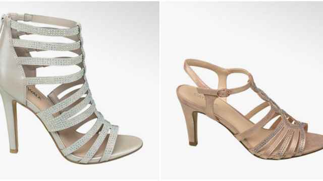 Dos modelos de la nueva colección de zapatos para novias.