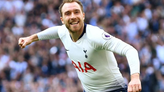 Eriksen celebra un gol con el Tottenham