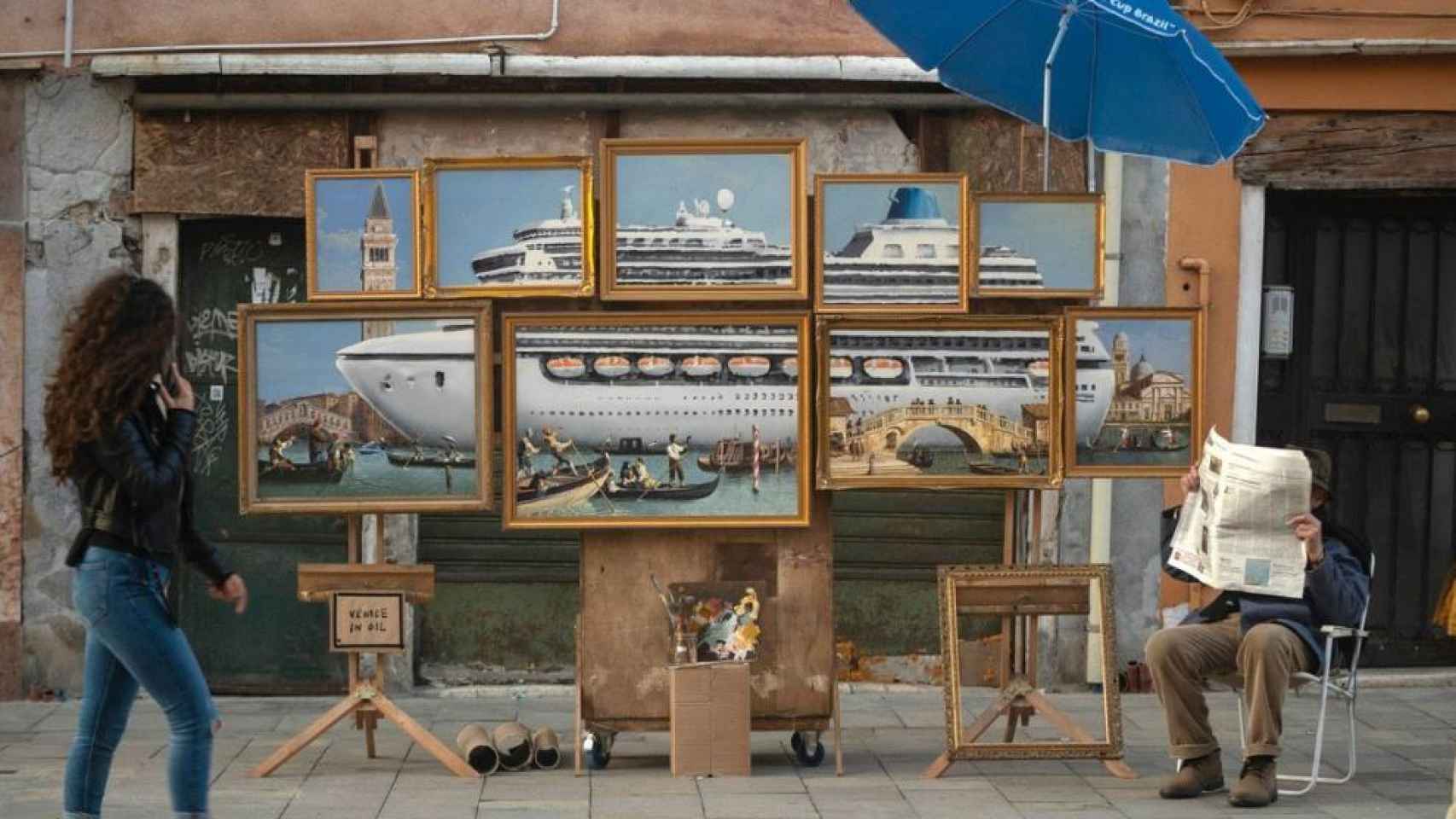 La obra crítica de Banksy en Venecia.