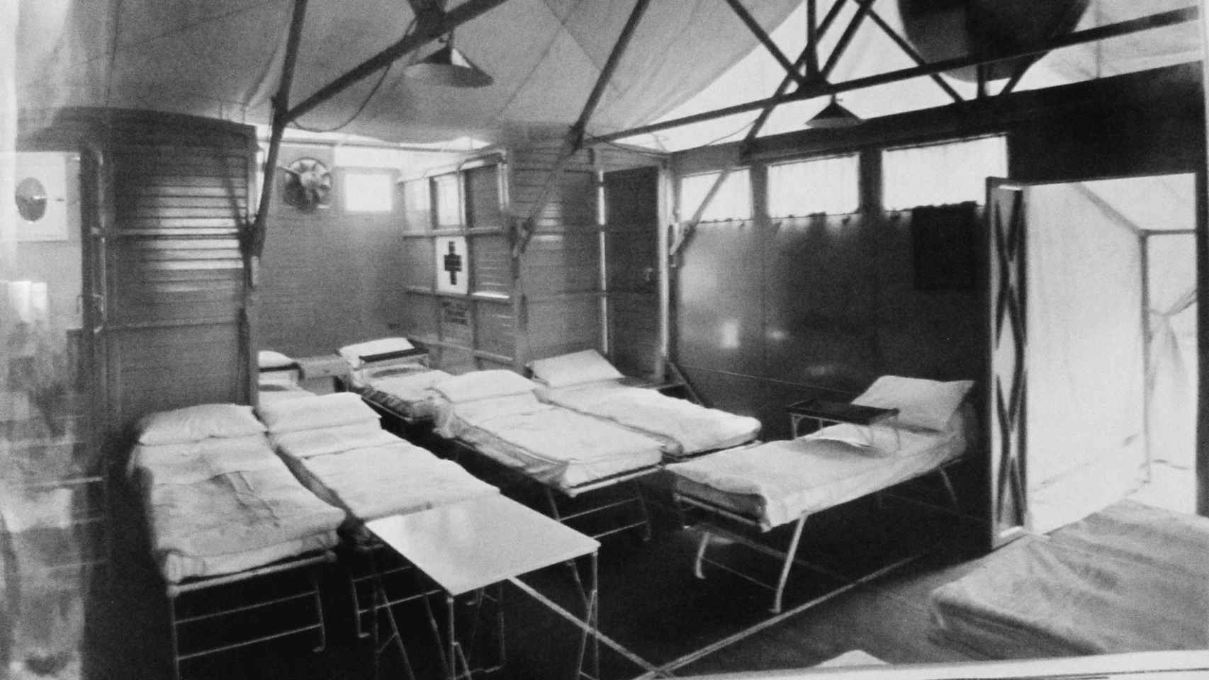 Un hospital improvisado durante la Guerra Civil.