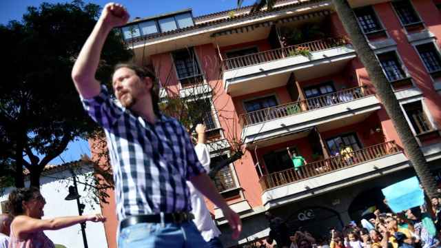Pablo Iglesias, líder de Podemos, cierra la campaña del 26-M en Tenerife.
