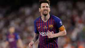 Messi celebra el 1-2 en la final de Copa