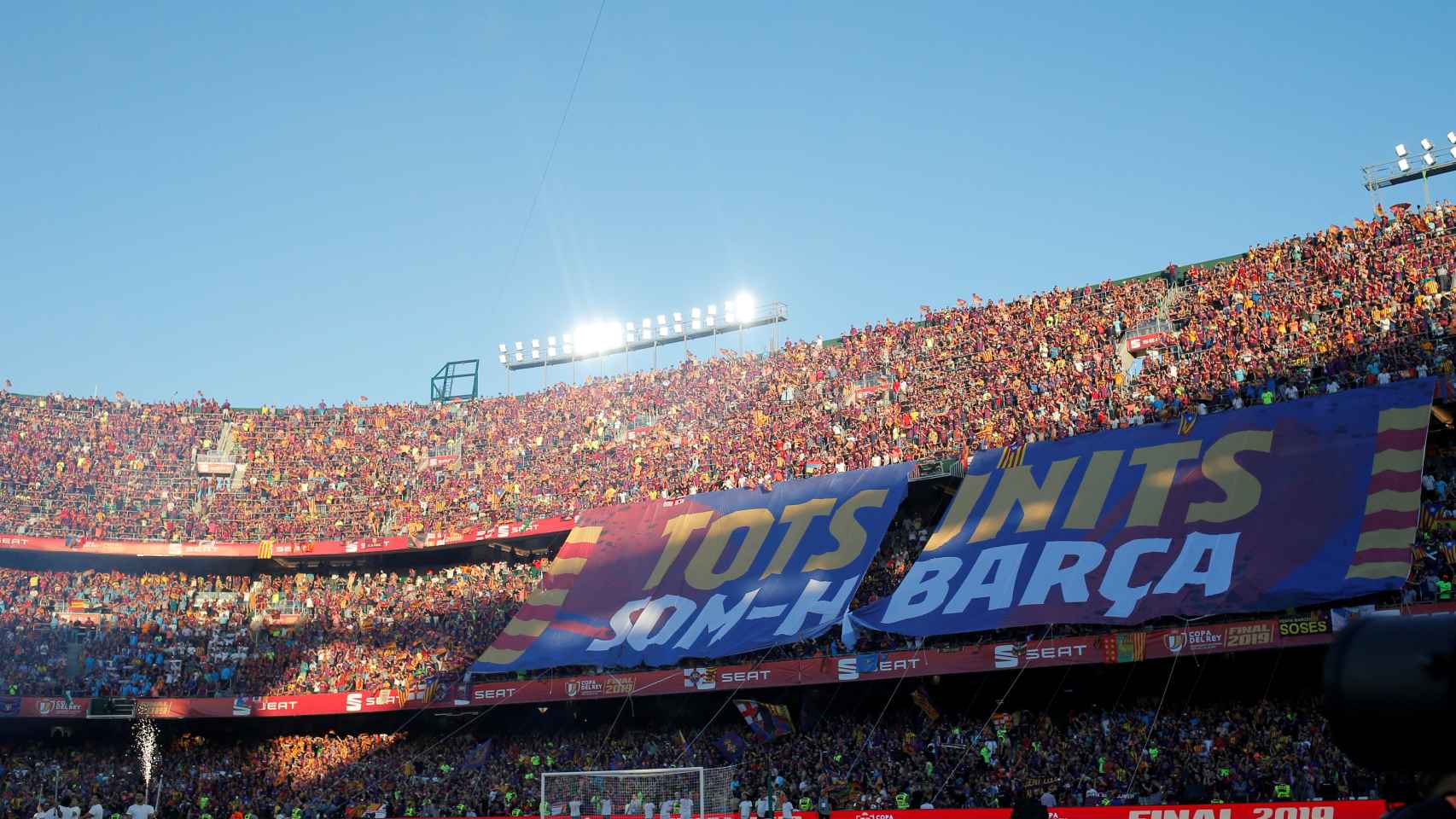 El mosaico de la afición del FC Barcelona en la final de la Copa del Rey
