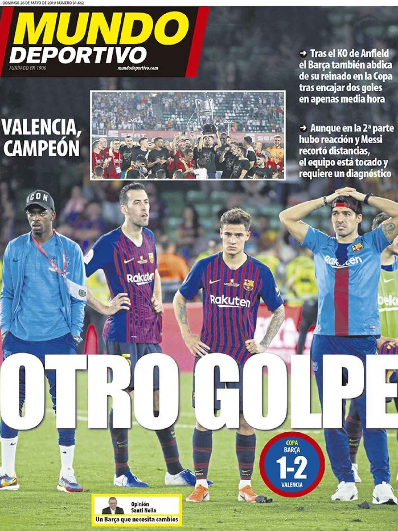 La portada del diario Mundo Deportivo (26/05/2019)