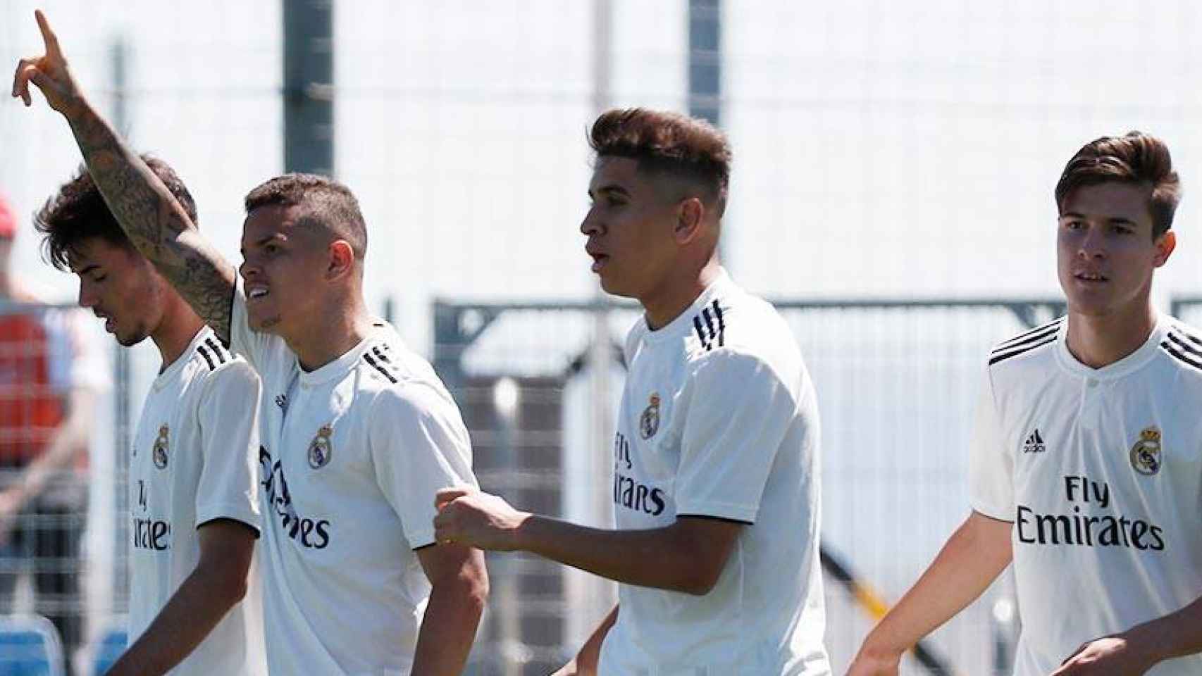 El Juvenil A celebra un gol ante el Tenerife