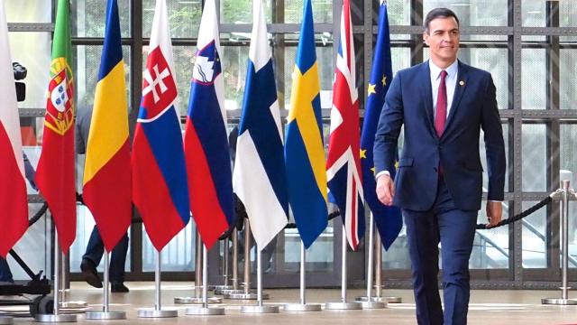 Sánchez, este martes al llegar a la cumbre europea de Bruselas.