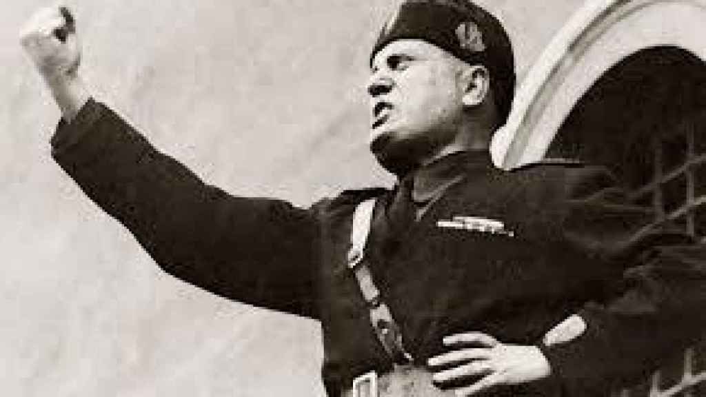 Una fotografía de Benito Mussolini.