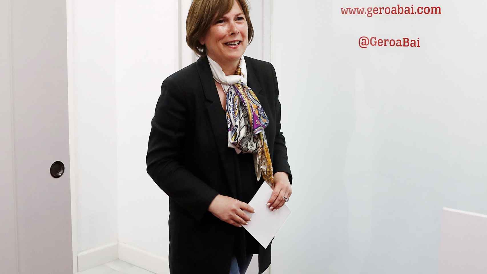 La presidenta del Gobierno de Navarra en funciones, Uxue Barkos, este jueves.