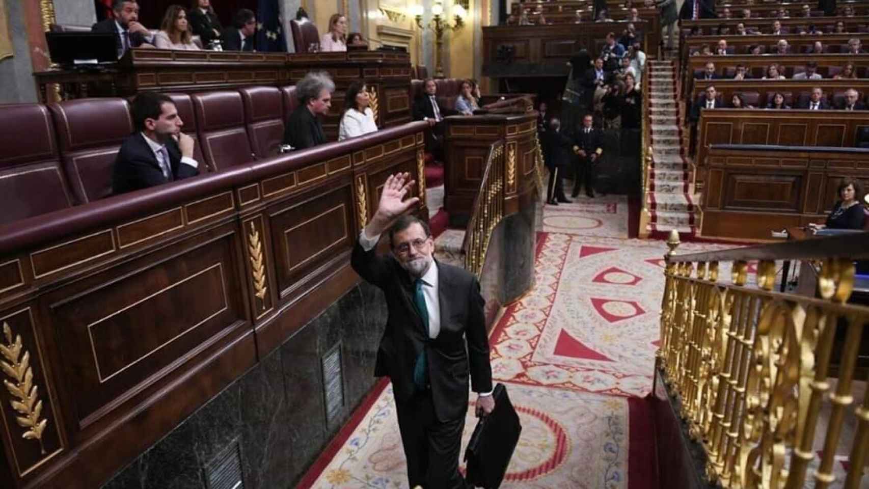 Mariano Rajoy se despide del Congreso de los Diputados tras conocerse que prosperará la moción de censura.