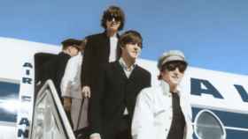 The Beatles a su llegada a Madrid en 1965.
