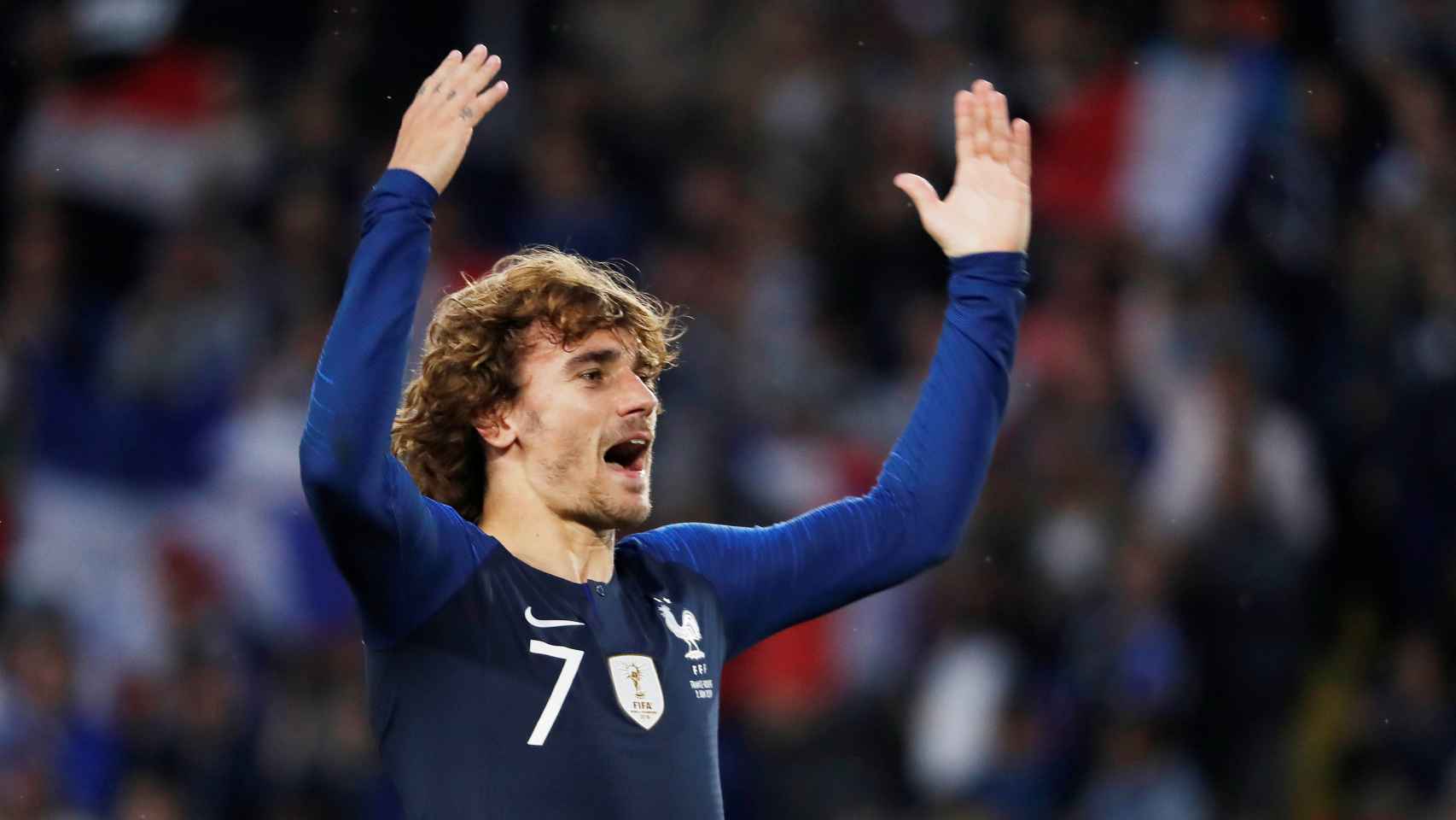Griezmann celebra un gol con Francia