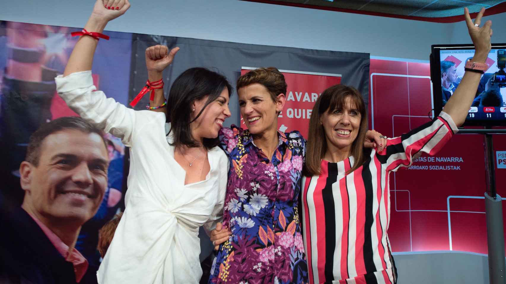María Chivite, entre las candidatas a la Eurocámara Adriana Maldonado y a la alcaldía de Pamplona Maite Esporrín