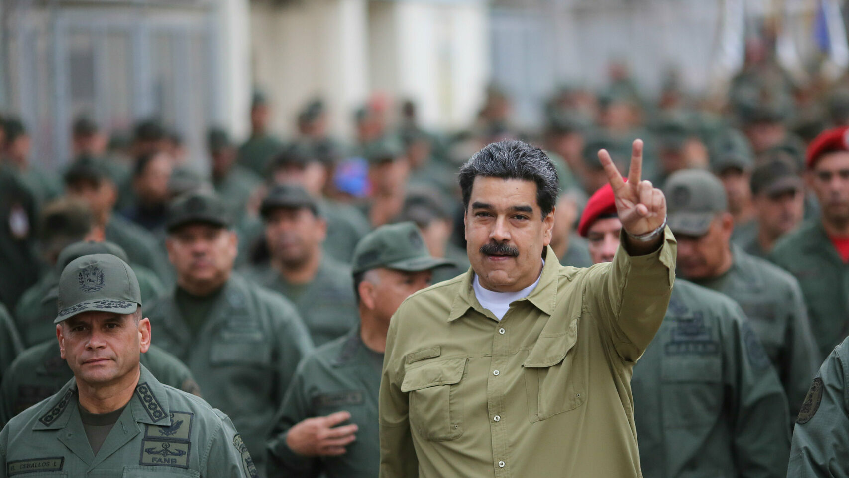 Maduro durante unos ejercicios militares en un cuartel de Caracas.