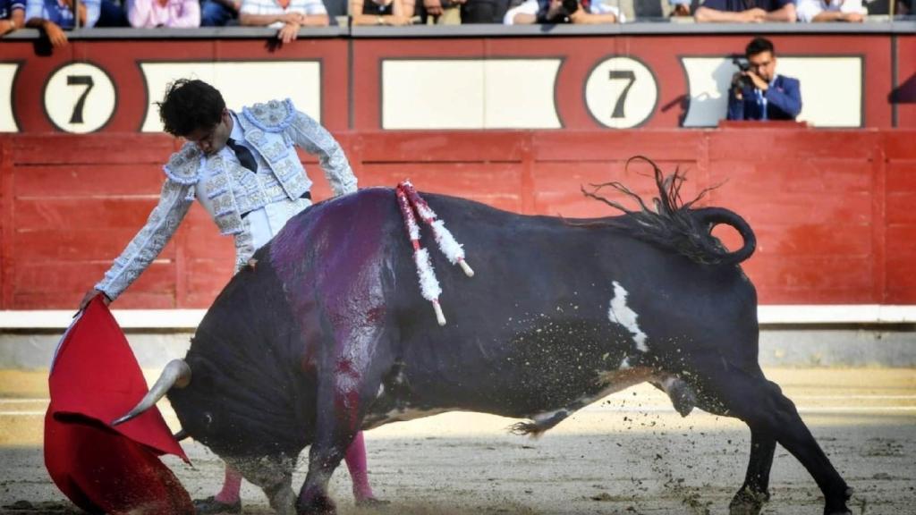 Derechazo de Juan del Álamo, que le tocó el mejor toro