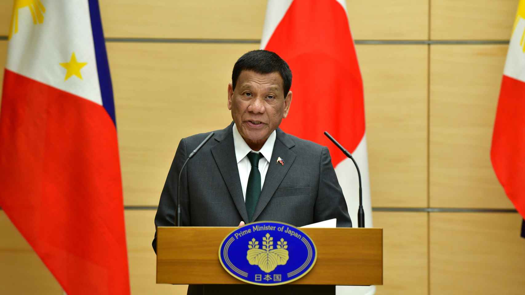 Rodrigo Duterte durante su visita oficial a Japón.