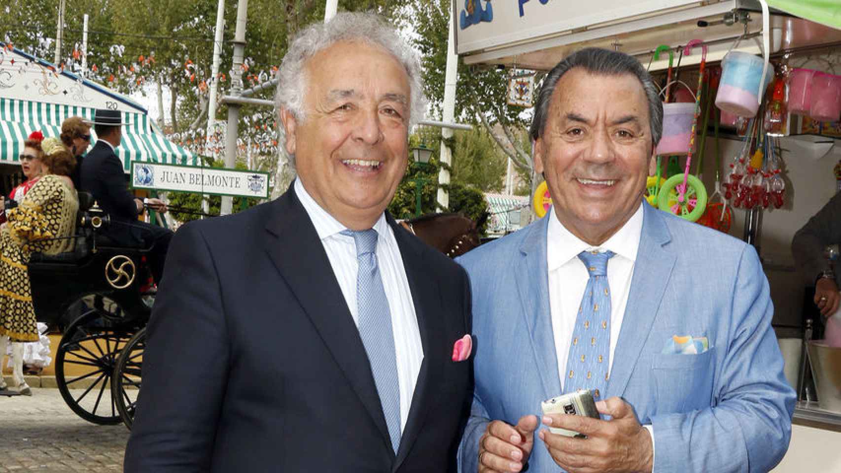 Los del Río en la Feria de abril de 2016: Antonio a la derecha y Rafael a la izquierda.