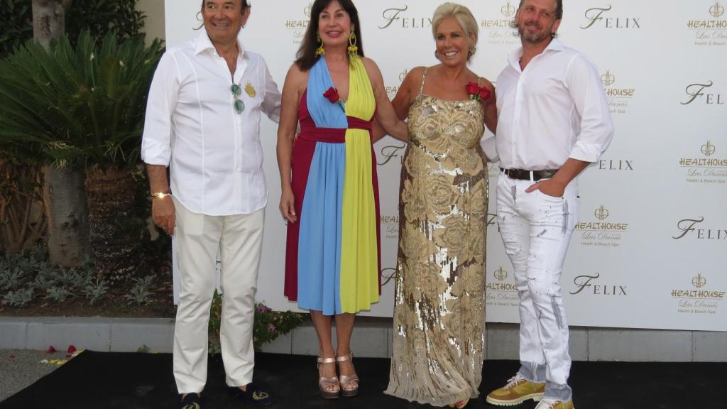 Félix Revuelta, Carmen Martínez Bordiú, Luisa Rodríguez y Timothy, en el 71 cumpleaños del empresario.