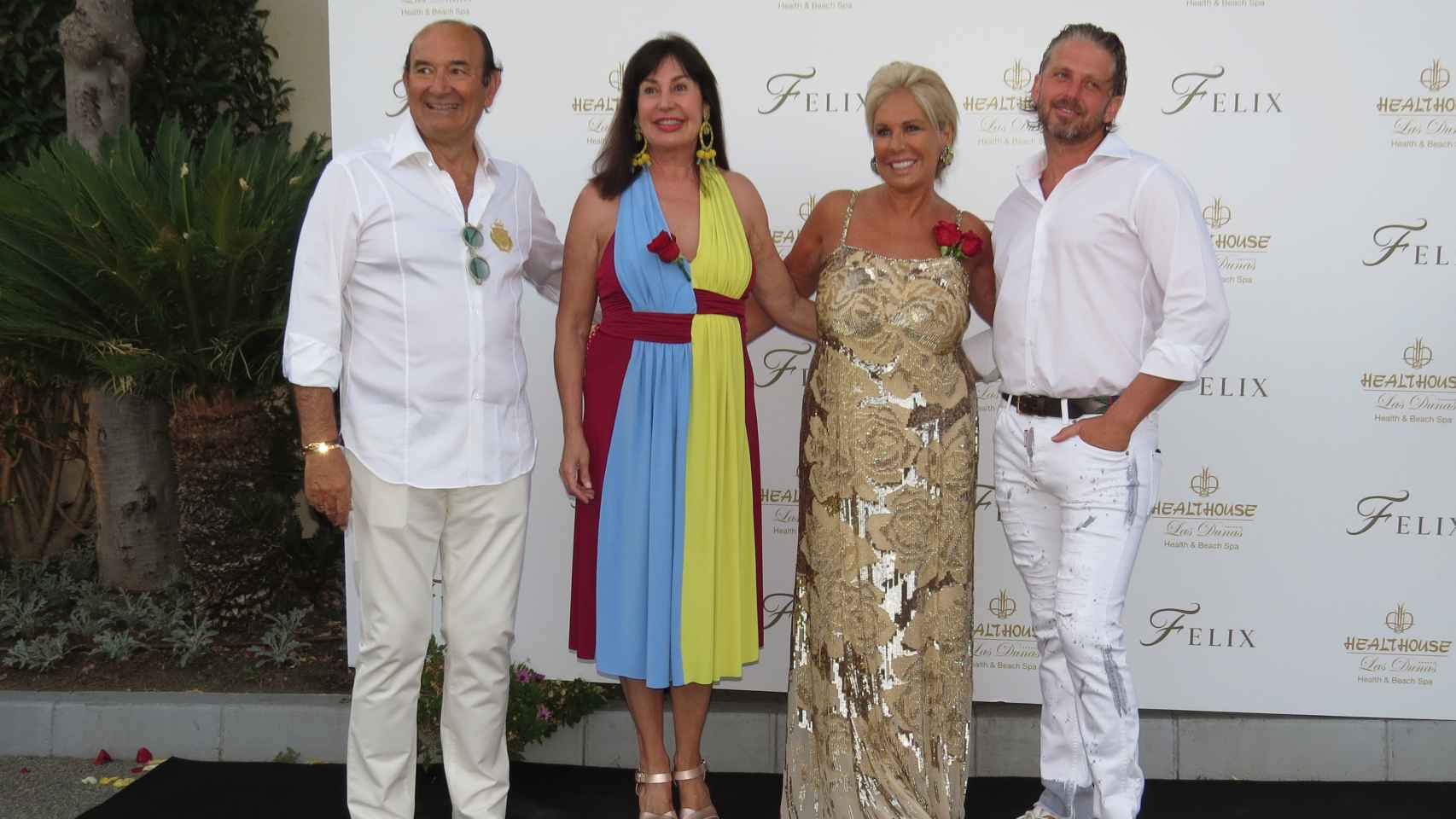 Félix Revuelta, Carmen Martínez Bordiú, Luisa Rodríguez y Timothy, en el 71 cumpleaños del empresario.
