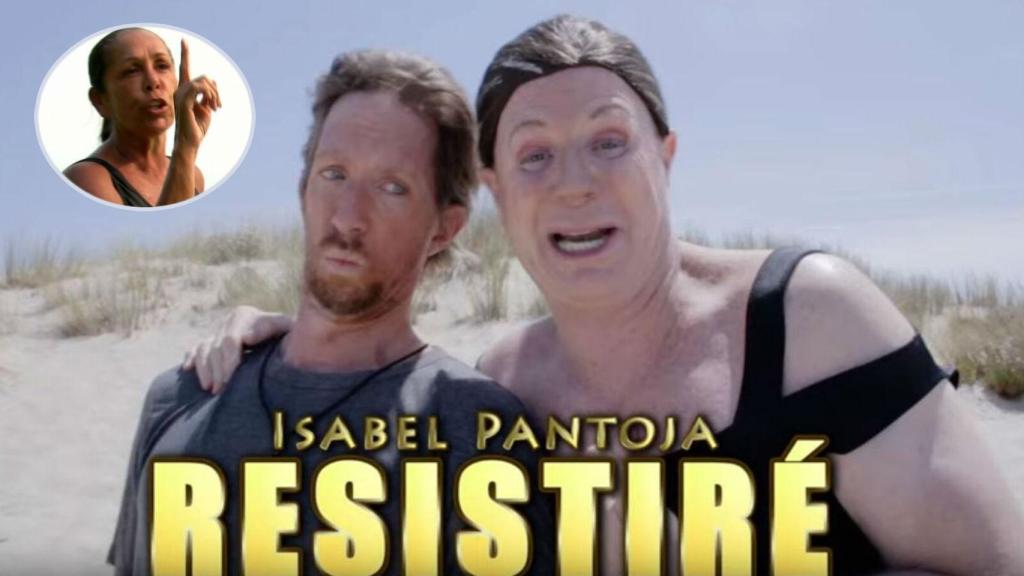 El vídeo de Los Morancos junto a una imagen de Pantoja en 'Supervivientes'.