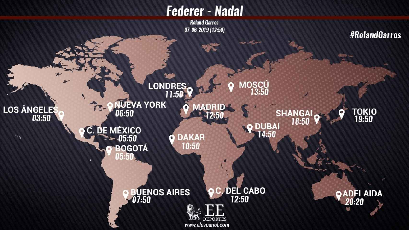 Horario Federer - Nadal