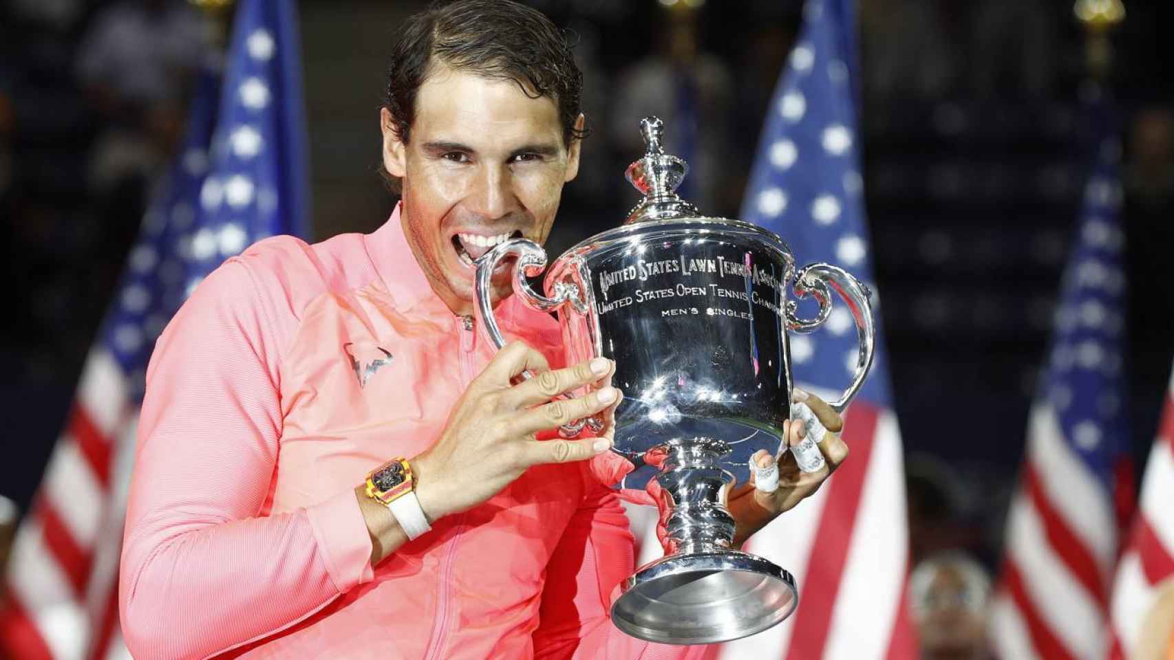Rafa Nadal, con el trofeo del US Open 2017