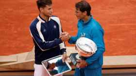 Dominic Thiem y Rafa Nadal, en Roland Garros 2018