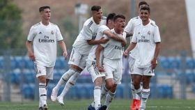 El Juvenil A celebra el gol de Antonio Blanco en la Copa del Rey