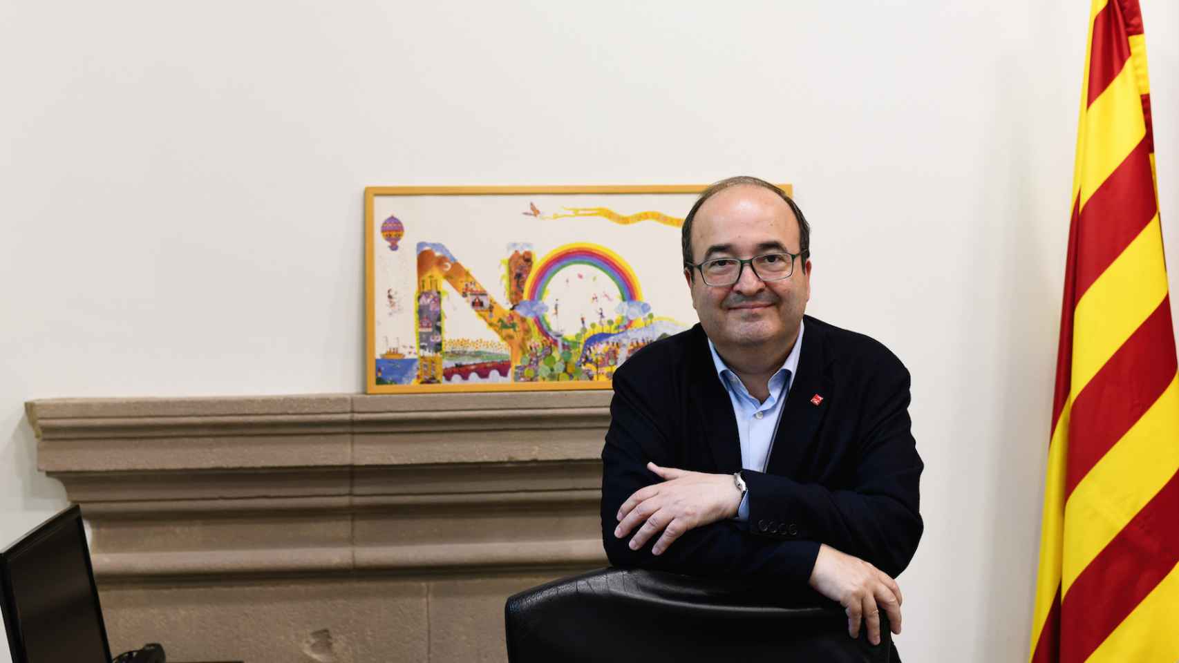 Miquel Iceta, líder del PSC, en su despacho del Parlament de Cataluña