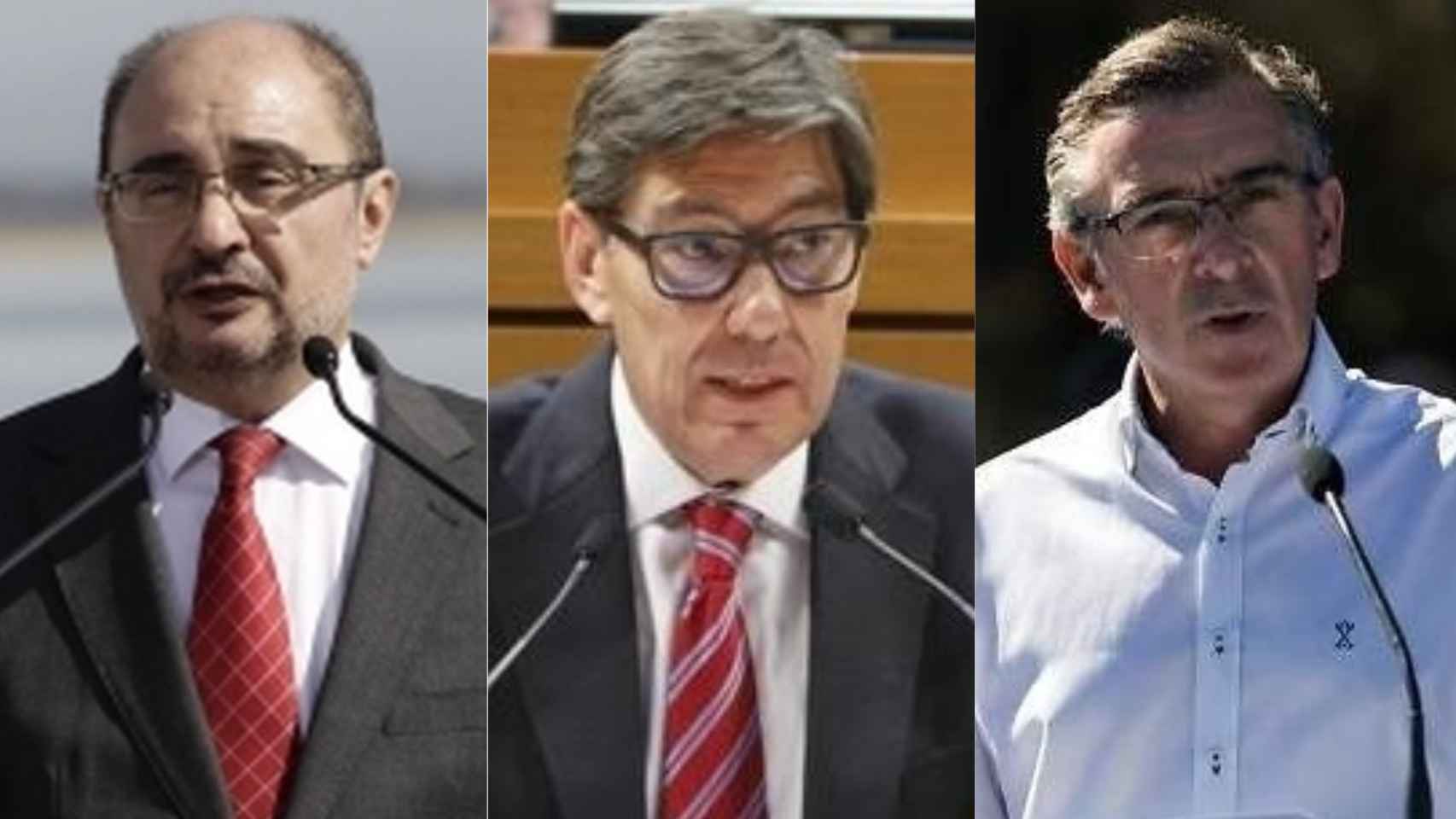 Lambán, Aliaga y Belmonte, candidatos de PSOE, PAR y PP a presidir Aragón.