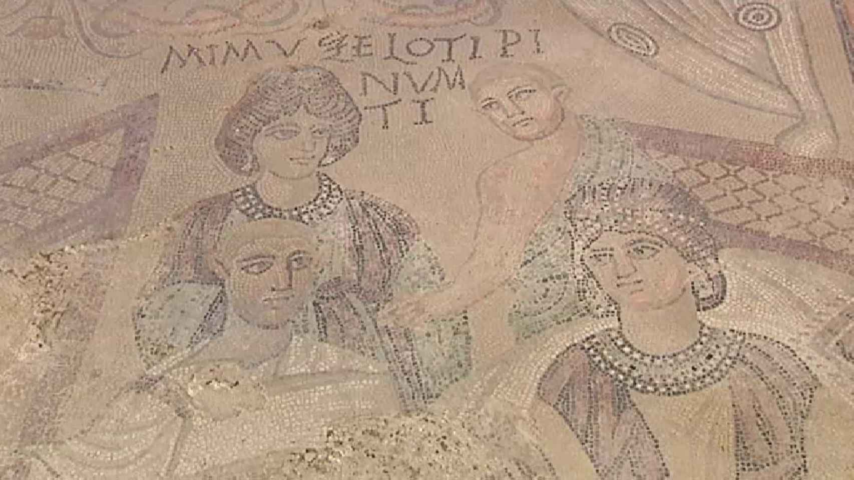 Imagen del gran mosaico figurativo romano.