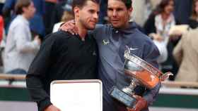 Thiem y Nadal tras la final de Roland Garros