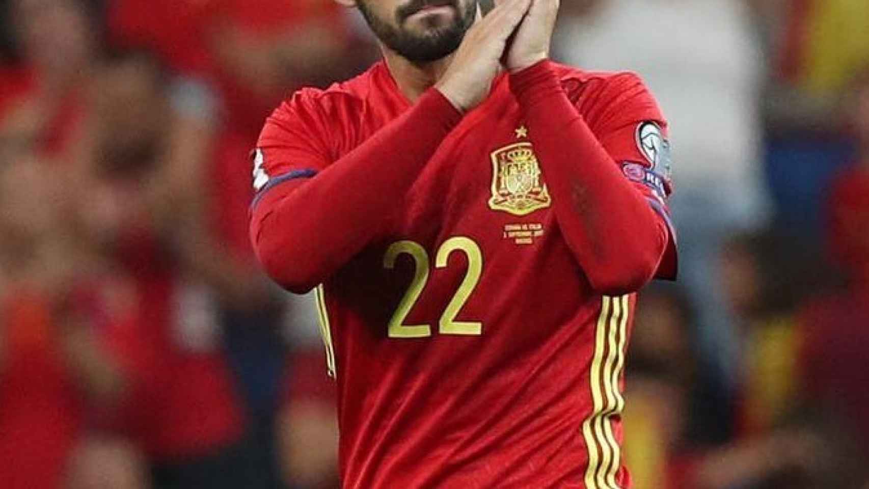 Isco, en un partido de la selección española. Foto: Instagram (@iscoalarcon)