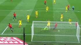 Gol anulado a Rodrigo por fuera de juego en el España - Suecia. Foto: Twitter (@elchiringuitotv)