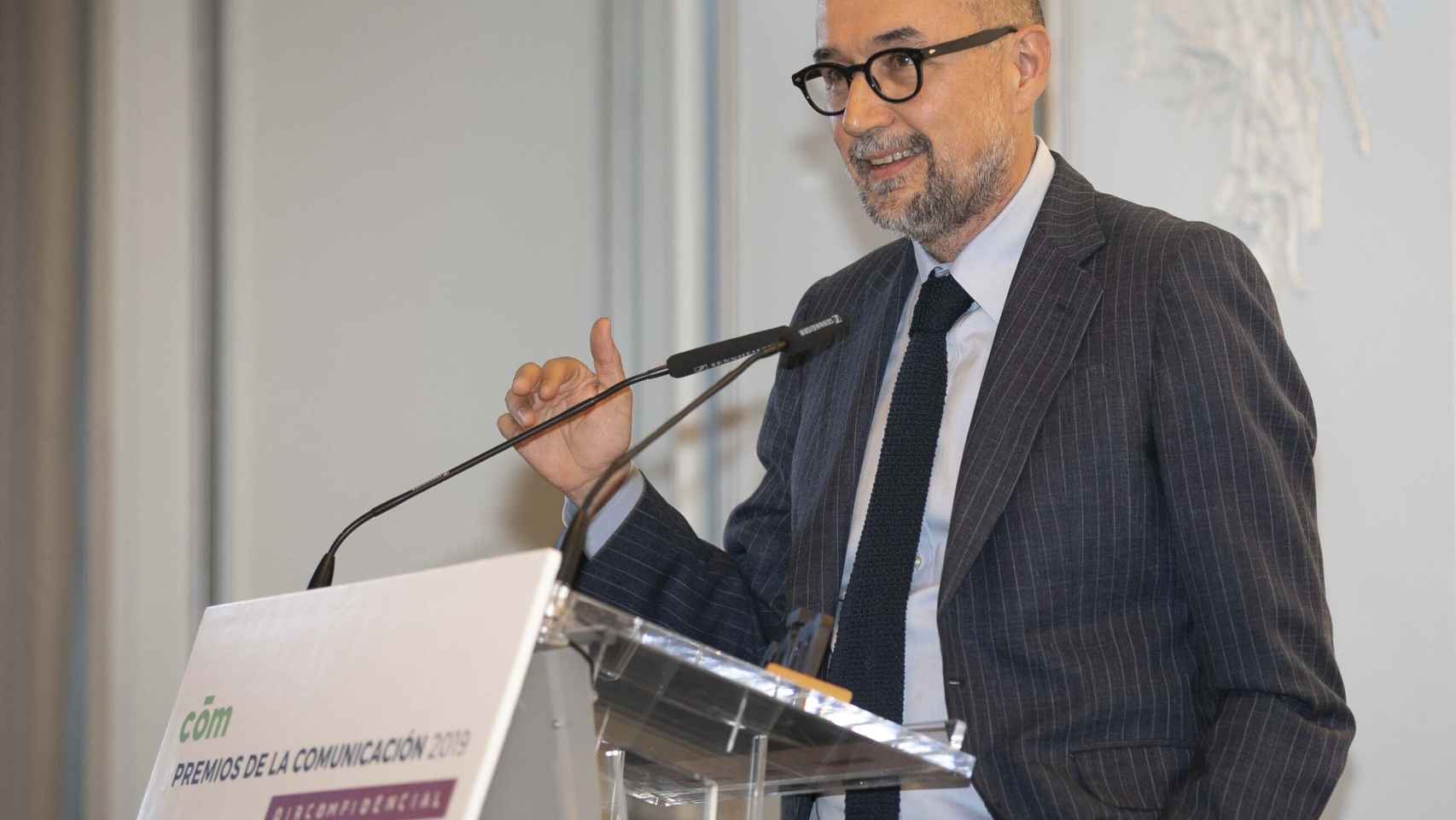 Andrés Rodríguez, editor y presidente de Spainmedia, durante la entrega de galardones.