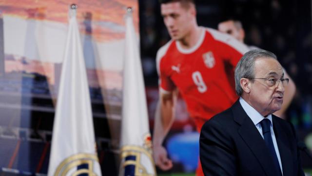 Florentino Pérez, en la presentación de Luka Jovic