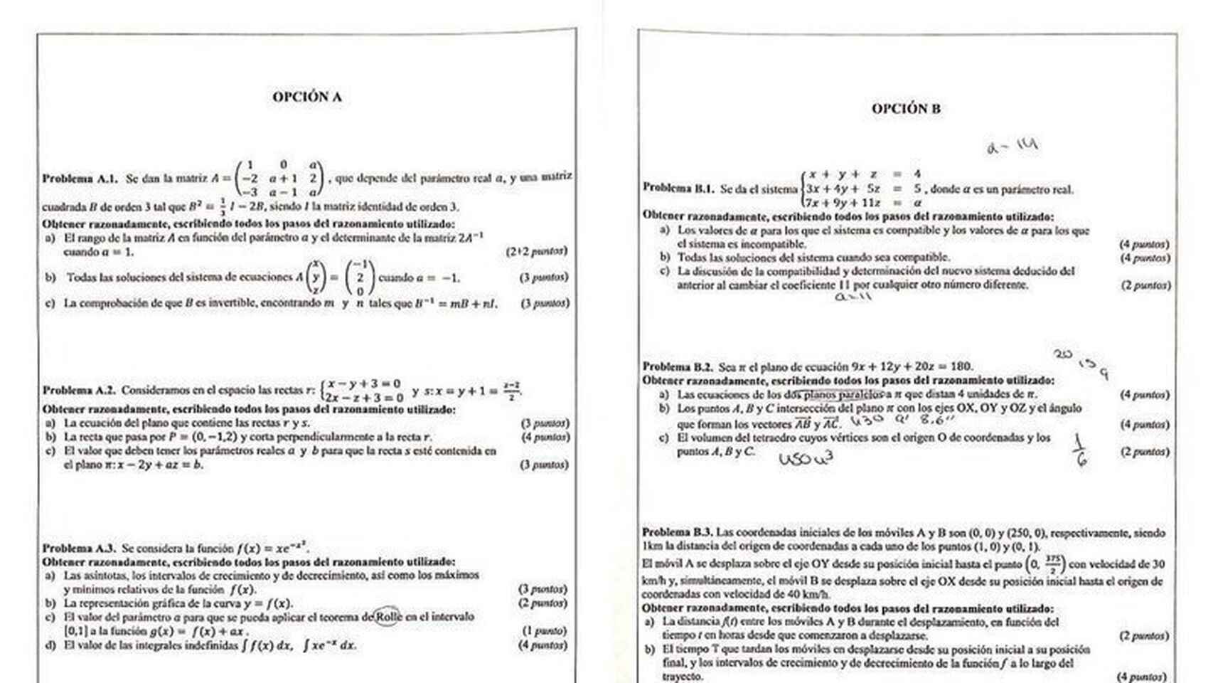 El examen de Matemáticas II de Valencia ha sido calificado por lo estudiantes como el más difícil de la historia.