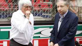 Berni Ecclestone, expresidente de la Formula 1, y Jean Todt, exTeam Manager de Ferrari y actual presidente de la FIA