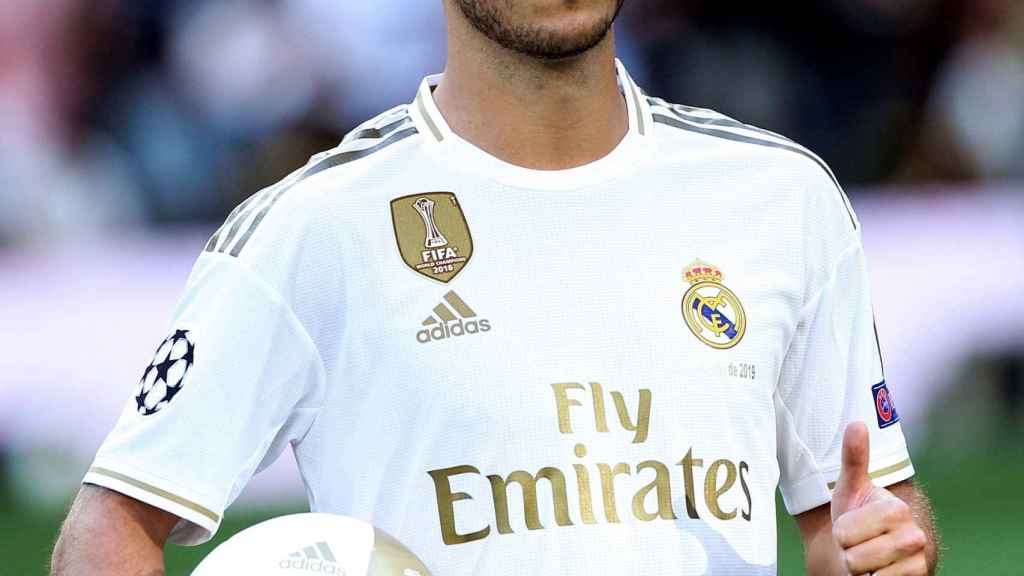 Eden Hazard, en su presentación como nuevo jugador del Real Madrid