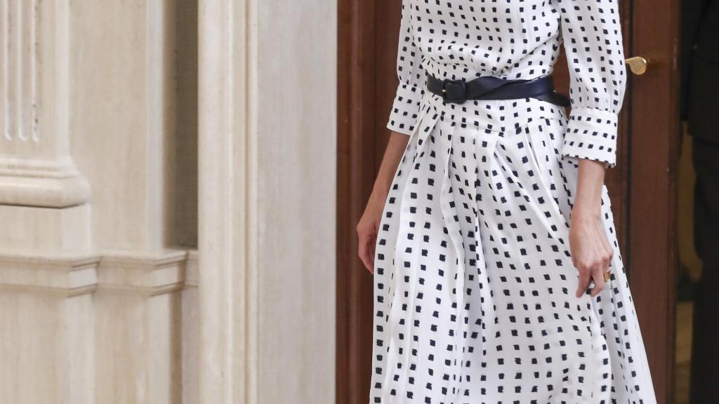 Detalle de los tacones de la línea CH de Carolina Herrera que ha lucido la Reina.
