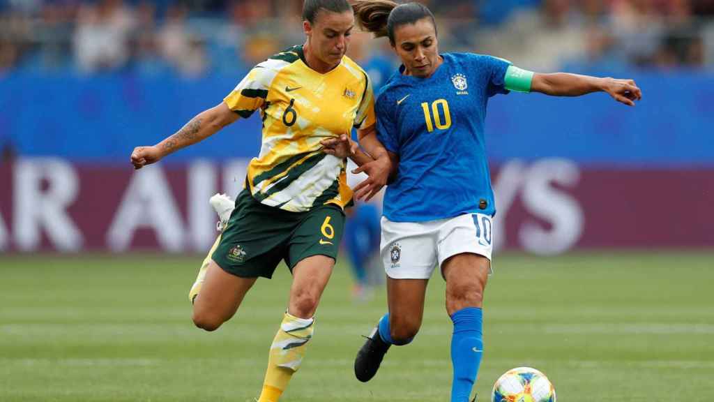 Marta, en un momento del partido ante Australia