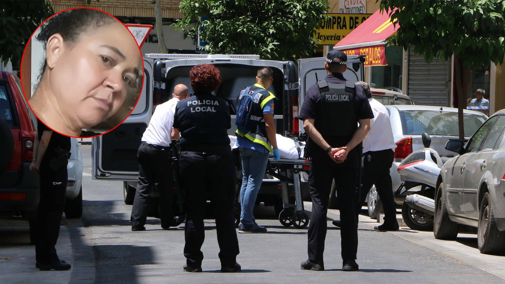 Ana Lucía da Silvia, arriba a la izquierda. La Policía traslada los cadáveres al Instituto de Medicina Legal.