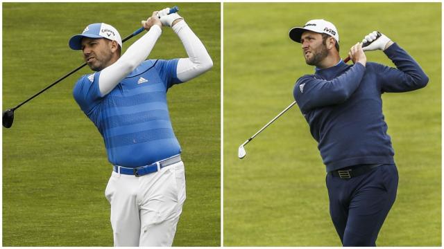 Sergio García y Jon Rahm en la segunda jornada del US Open.