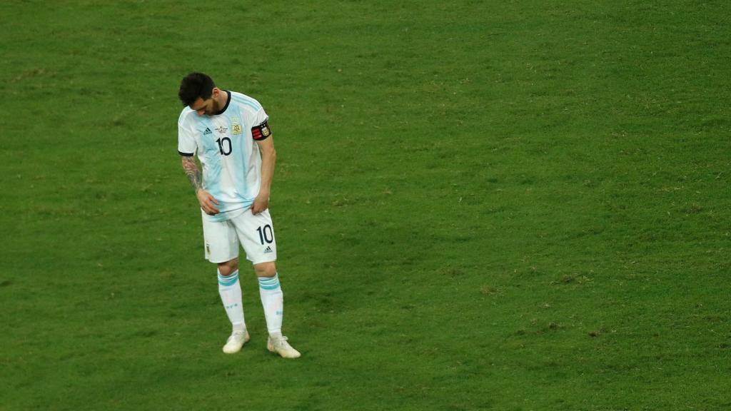Lionel Messi de Argentina al final del partido Argentina-Colombia del Grupo B de la Copa América de Fútbol 2019
